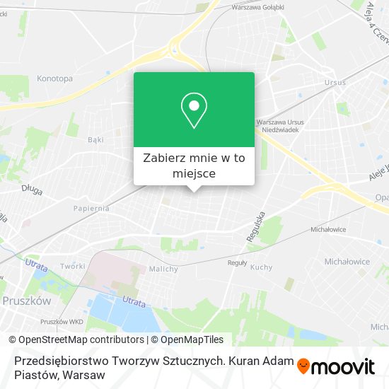 Mapa Przedsiębiorstwo Tworzyw Sztucznych. Kuran Adam Piastów