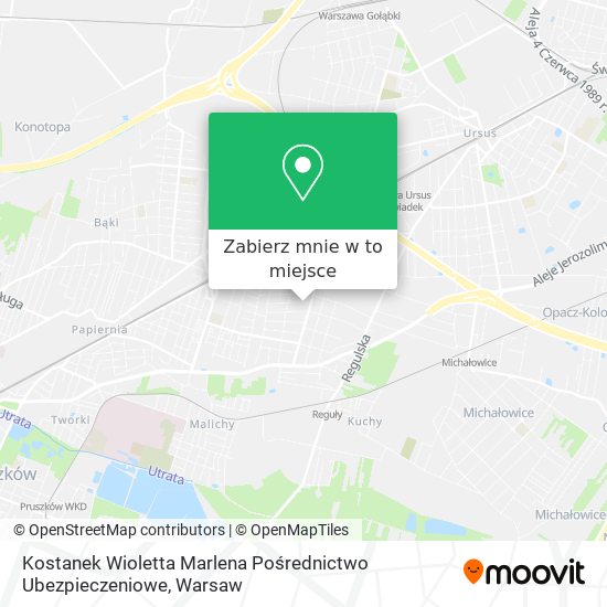 Mapa Kostanek Wioletta Marlena Pośrednictwo Ubezpieczeniowe