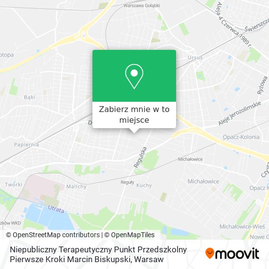 Mapa Niepubliczny Terapeutyczny Punkt Przedszkolny Pierwsze Kroki Marcin Biskupski