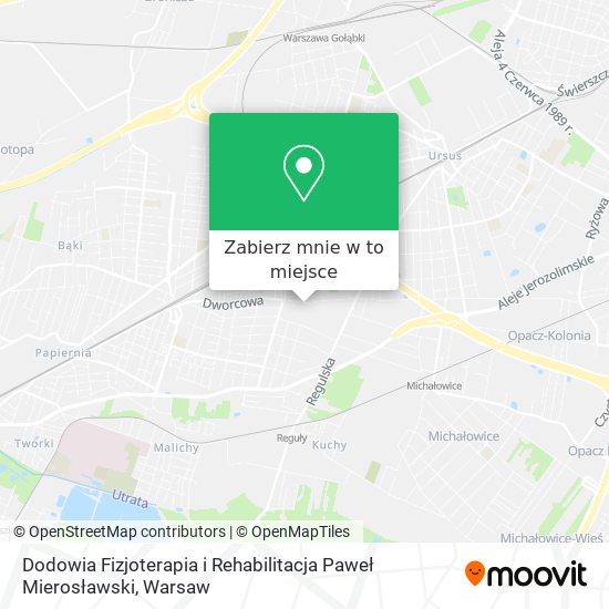 Mapa Dodowia Fizjoterapia i Rehabilitacja Paweł Mierosławski