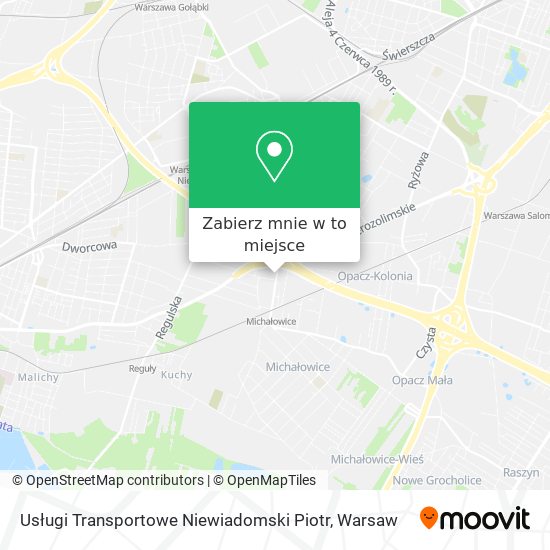 Mapa Usługi Transportowe Niewiadomski Piotr