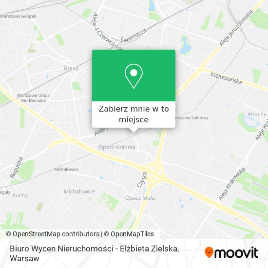 Mapa Biuro Wycen Nieruchomości - Elżbieta Zielska