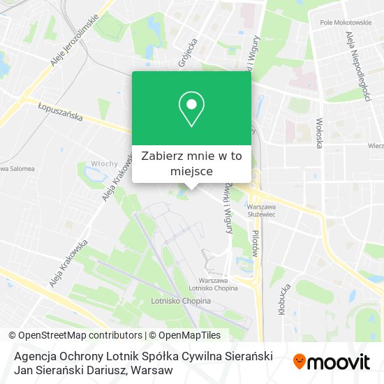 Mapa Agencja Ochrony Lotnik Spółka Cywilna Sierański Jan Sierański Dariusz