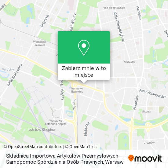 Mapa Składnica Importowa Artykułów Przemysłowych Samopomoc Spółdzielnia Osób Prawnych