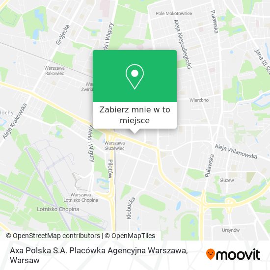 Mapa Axa Polska S.A. Placówka Agencyjna Warszawa