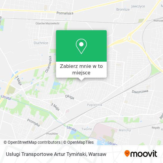 Mapa Usługi Transportowe Artur Tymiński
