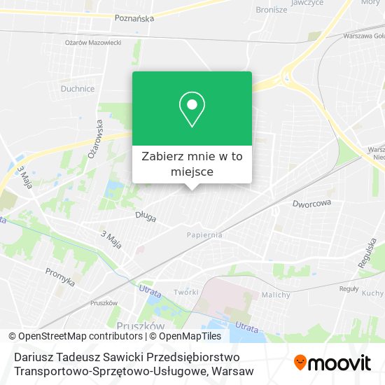 Mapa Dariusz Tadeusz Sawicki Przedsiębiorstwo Transportowo-Sprzętowo-Usługowe