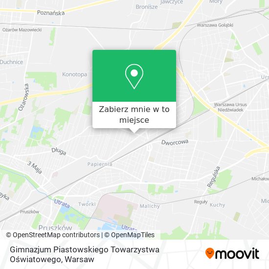 Mapa Gimnazjum Piastowskiego Towarzystwa Oświatowego