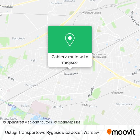 Mapa Usługi Transportowe Rygasiewicz Józef