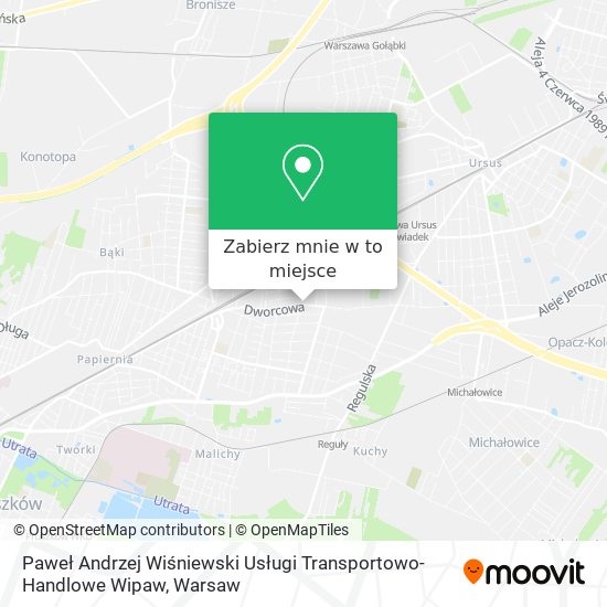 Mapa Paweł Andrzej Wiśniewski Usługi Transportowo-Handlowe Wipaw