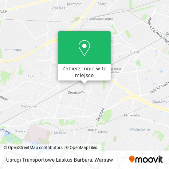 Mapa Usługi Transportowe Laskus Barbara