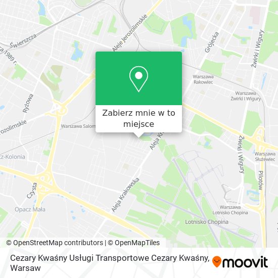 Mapa Cezary Kwaśny Usługi Transportowe Cezary Kwaśny