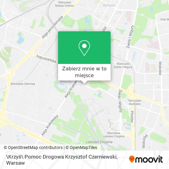 Mapa \Krzyś\ Pomoc Drogowa Krzysztof Czerniewski