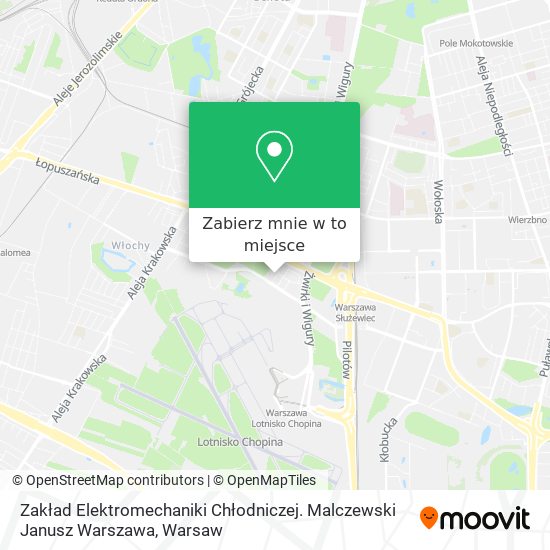 Mapa Zakład Elektromechaniki Chłodniczej. Malczewski Janusz Warszawa