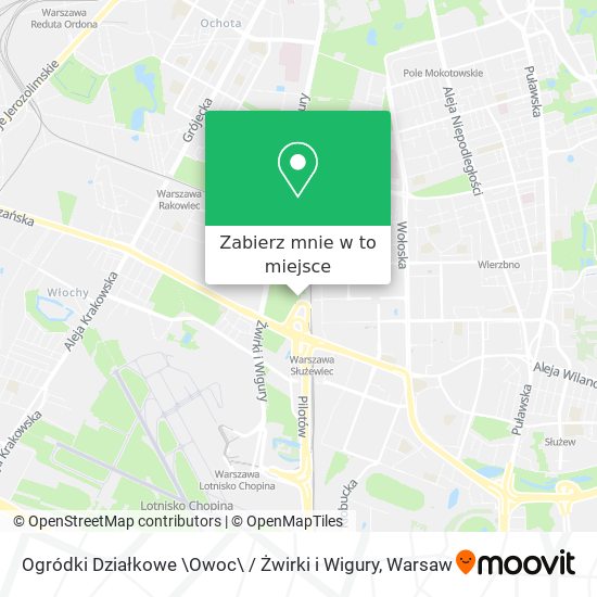 Mapa Ogródki Działkowe \Owoc\ / Żwirki i Wigury