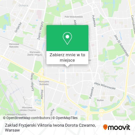 Mapa Zakład Fryzjerski Viktoria Iwona Dorota Czwarno