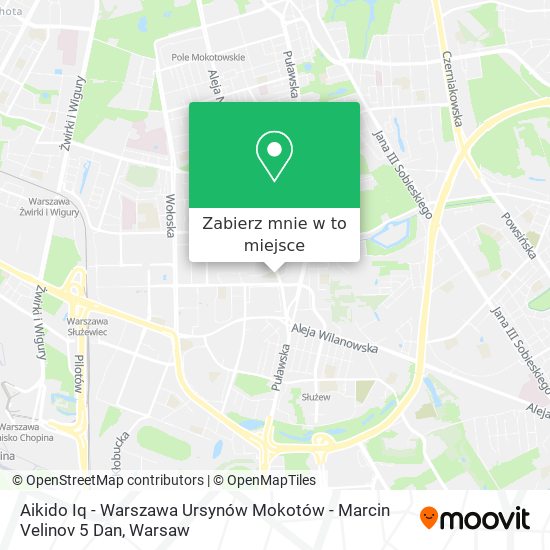 Mapa Aikido Iq - Warszawa Ursynów Mokotów - Marcin Velinov 5 Dan