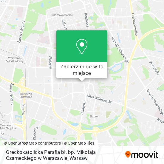 Mapa Greckokatolicka Parafia bł. bp. Mikołaja Czarneckiego w Warszawie