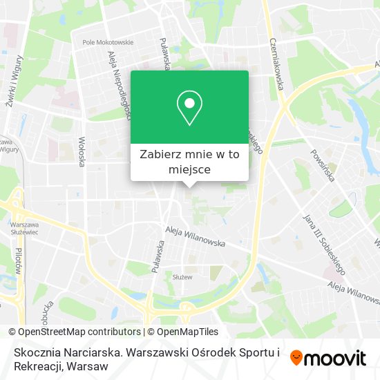 Mapa Skocznia Narciarska. Warszawski Ośrodek Sportu i Rekreacji