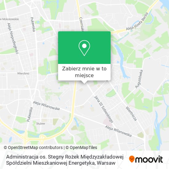 Mapa Administracja os. Stegny Rożek Międzyzakładowej Spółdzielni Mieszkaniowej Energetyka