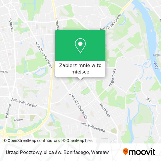 Mapa Urząd Pocztowy, ulica św. Bonifacego