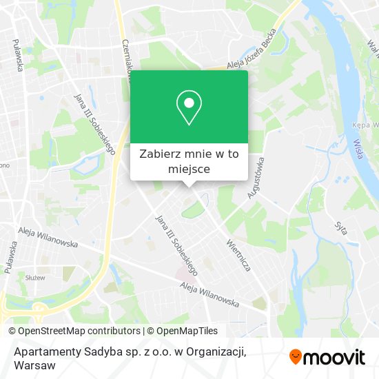 Mapa Apartamenty Sadyba sp. z o.o. w Organizacji