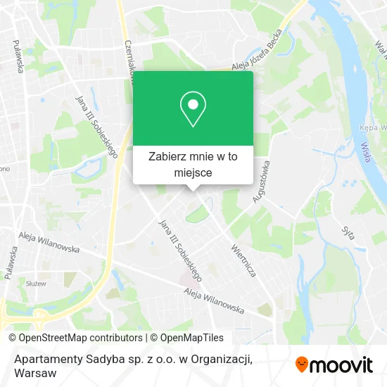 Mapa Apartamenty Sadyba sp. z o.o. w Organizacji