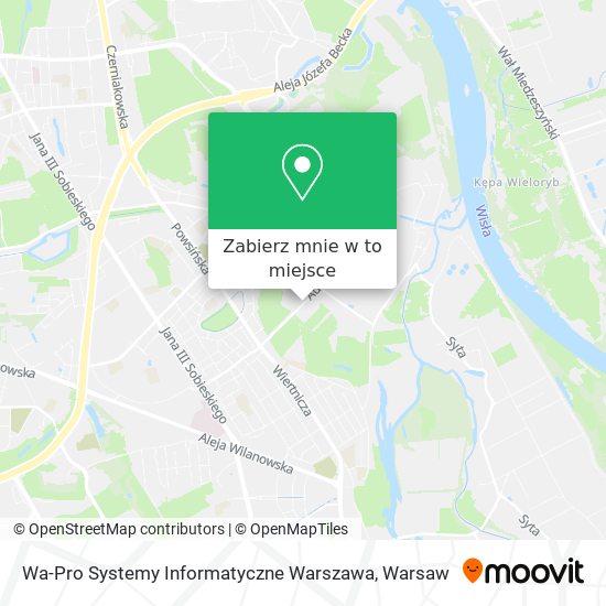 Mapa Wa-Pro Systemy Informatyczne Warszawa