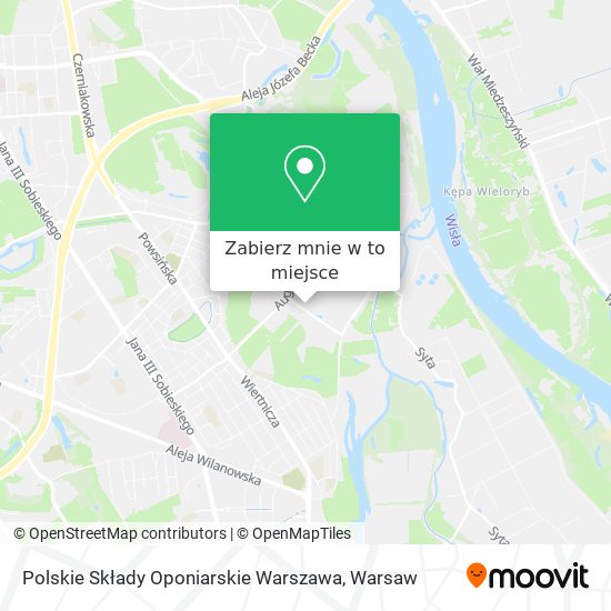 Mapa Polskie Składy Oponiarskie Warszawa