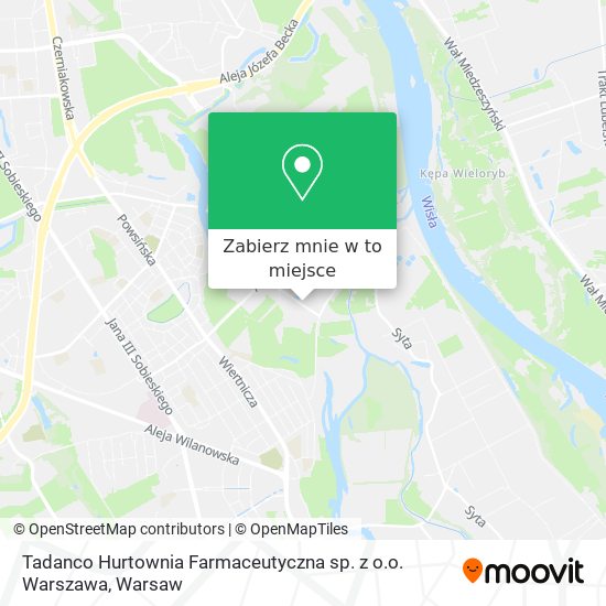 Mapa Tadanco Hurtownia Farmaceutyczna sp. z o.o. Warszawa