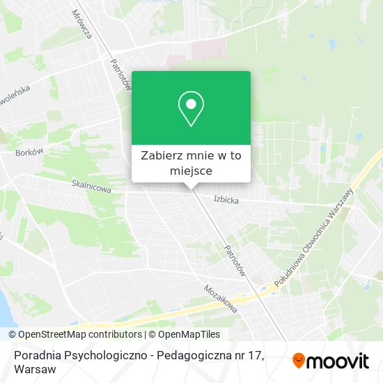 Mapa Poradnia Psychologiczno - Pedagogiczna nr 17