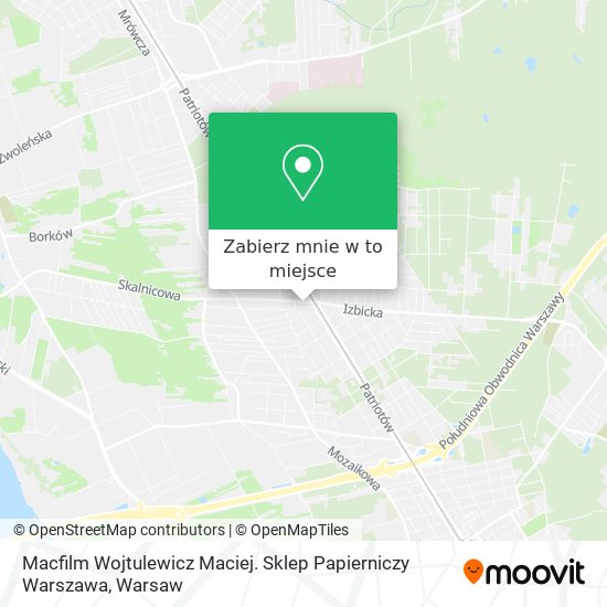 Mapa Macfilm Wojtulewicz Maciej. Sklep Papierniczy Warszawa