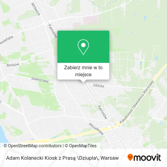 Mapa Adam Kolanecki Kiosk z Prasą \Dziupla\