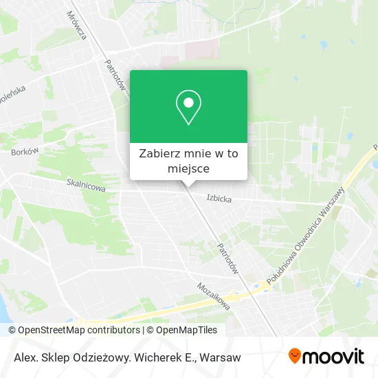 Mapa Alex. Sklep Odzieżowy. Wicherek E.
