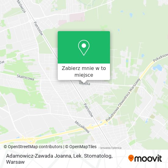 Mapa Adamowicz-Zawada Joanna, Lek. Stomatolog