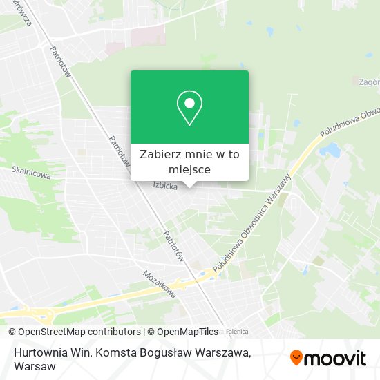 Mapa Hurtownia Win. Komsta Bogusław Warszawa