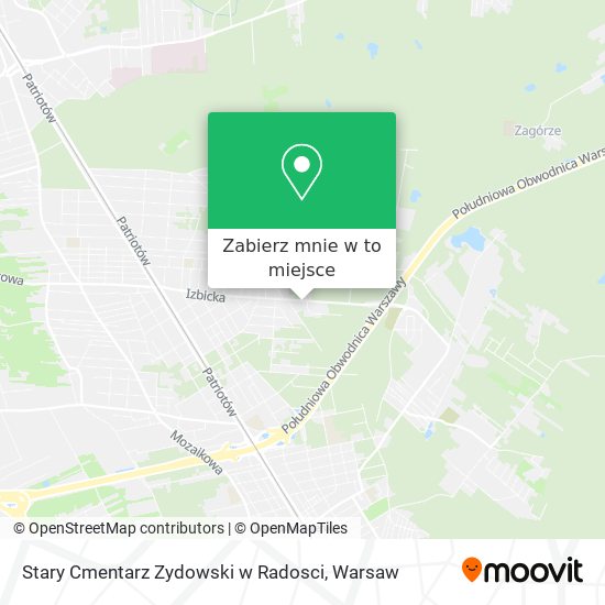 Mapa Stary Cmentarz Zydowski w Radosci