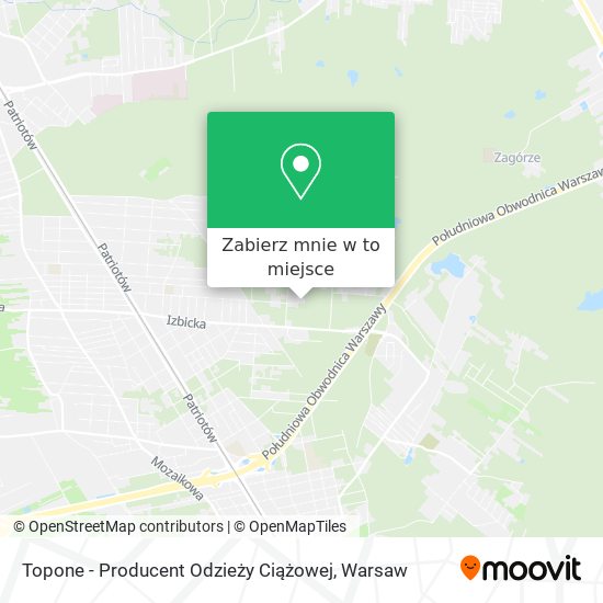 Mapa Topone - Producent Odzieży Ciążowej