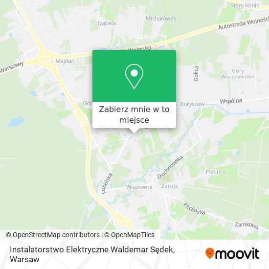 Mapa Instalatorstwo Elektryczne Waldemar Sędek