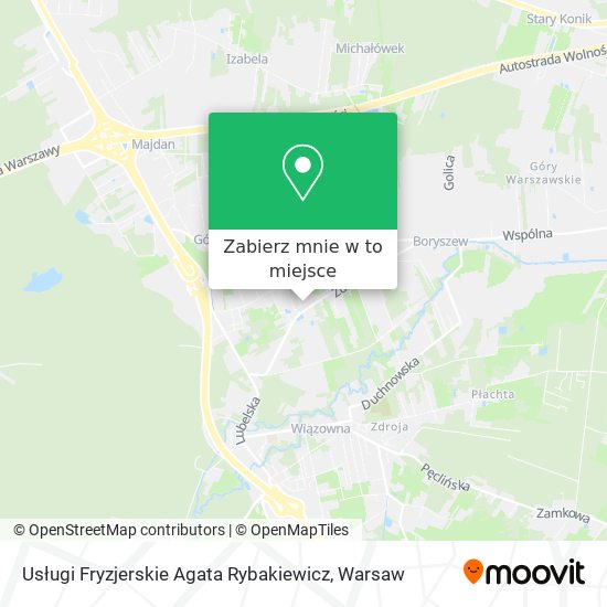 Mapa Usługi Fryzjerskie Agata Rybakiewicz