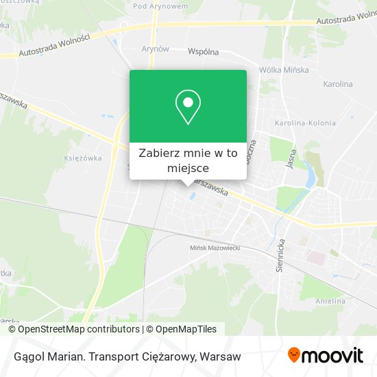 Mapa Gągol Marian. Transport Ciężarowy