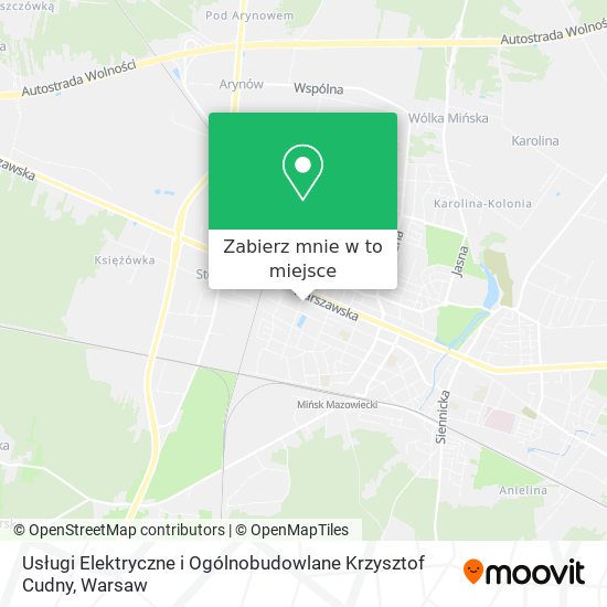 Mapa Usługi Elektryczne i Ogólnobudowlane Krzysztof Cudny