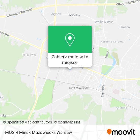 Mapa MOSiR Mińsk Mazowiecki