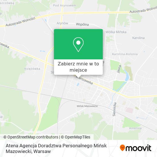 Mapa Atena Agencja Doradztwa Personalnego Mińsk Mazowiecki