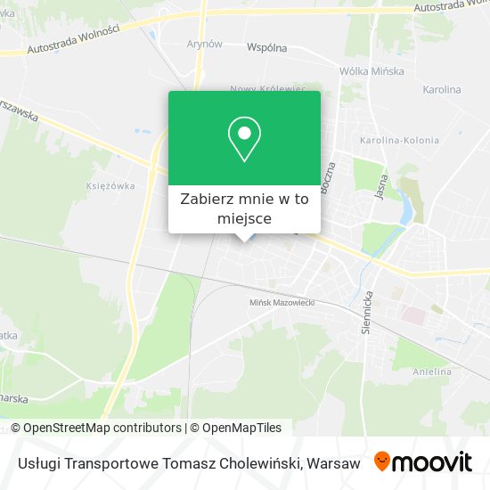 Mapa Usługi Transportowe Tomasz Cholewiński