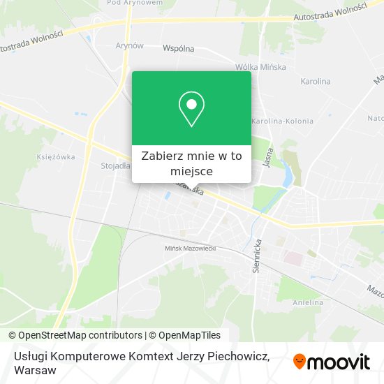 Mapa Usługi Komputerowe Komtext Jerzy Piechowicz