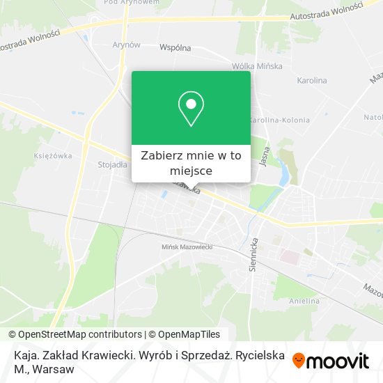 Mapa Kaja. Zakład Krawiecki. Wyrób i Sprzedaż. Rycielska M.