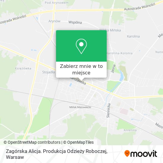 Mapa Zagórska Alicja. Produkcja Odzieży Roboczej