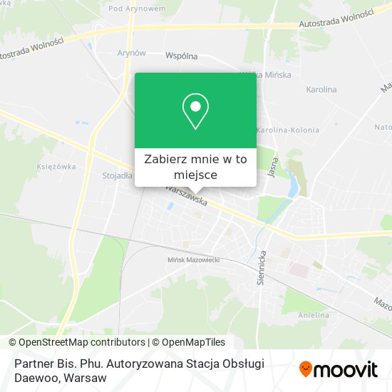 Mapa Partner Bis. Phu. Autoryzowana Stacja Obsługi Daewoo