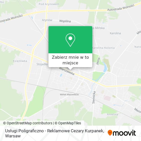 Mapa Usługi Poligraficzno - Reklamowe Cezary Kurpanek